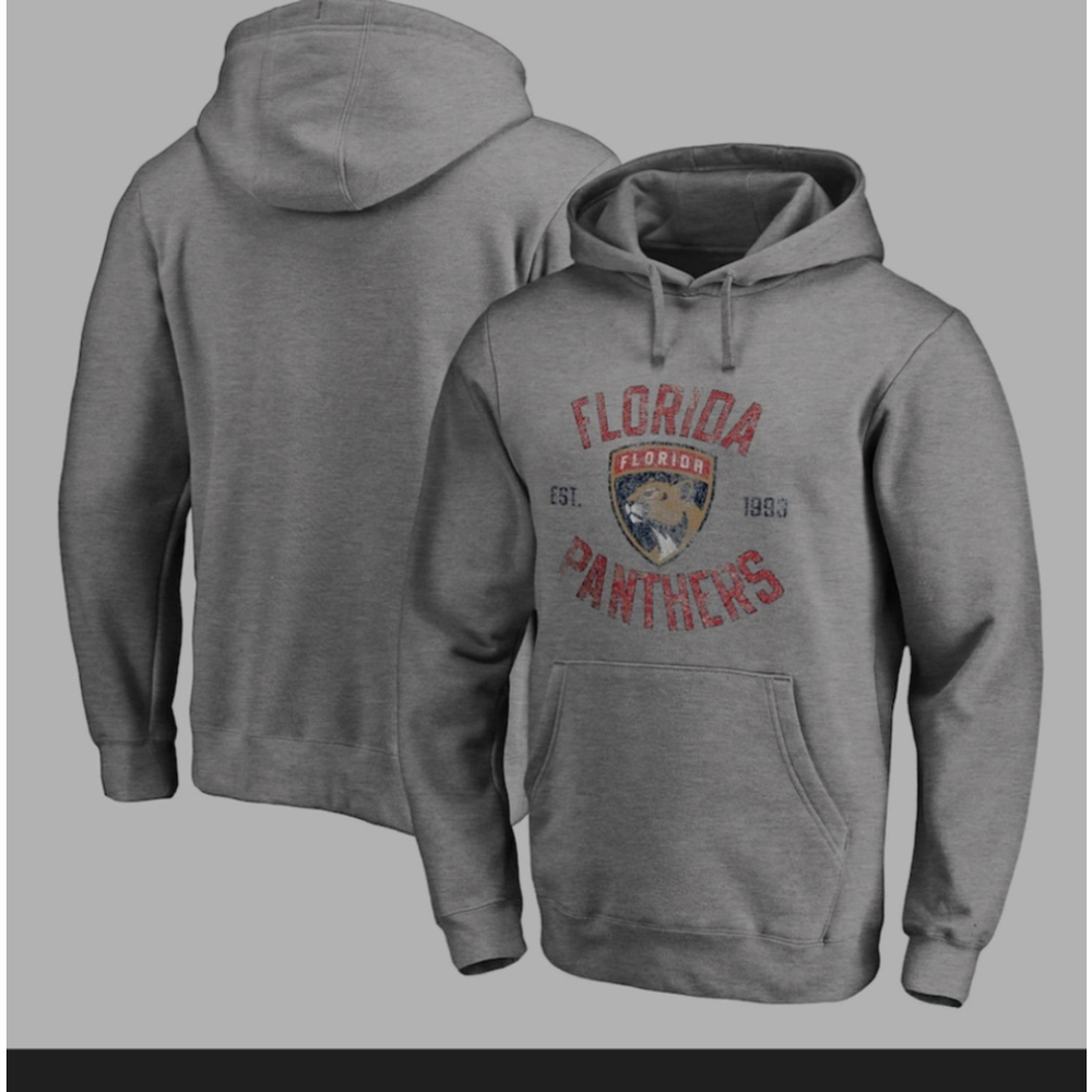 Men's Florida Panthers Ash Heritage Pullover Hoodie Large Like New - Picture 9 of 10